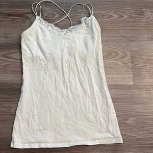 White Lace Trim Cami Top